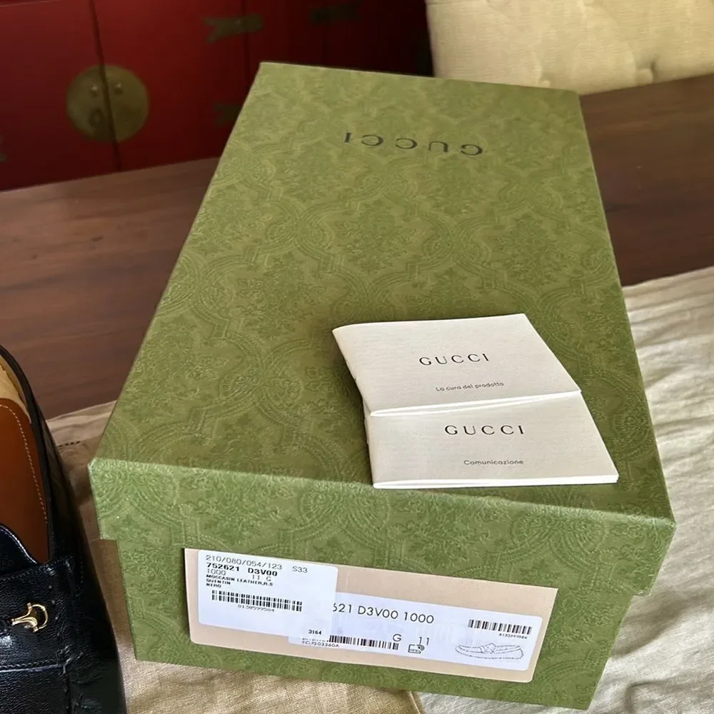 GUCCI Horsebit Moccasin Quentin moccasin driving loafer G11 US 11.5 752621 D3V00